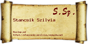 Stancsik Szilvia névjegykártya